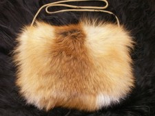 Real fur muffle - red fox, with inner pocket for hand warmers, new product