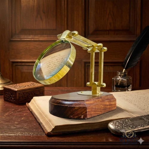 Antique brass magnifying glass - magnifying,