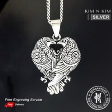 Odin's Ravens Hugin Munin Viking Norse Pendant Necklace ✔️925 Sterling Silver