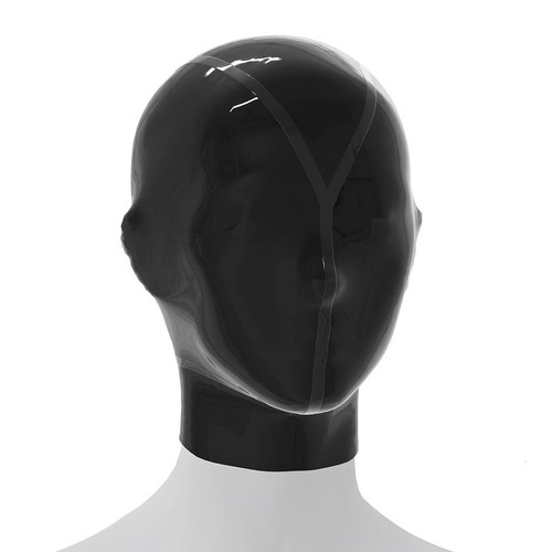 Black latex hood fully - black,