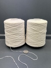 2 x 250G 7.8NM 75% WOOL 25% NYLON YARN SMALL VERY FINE BOUCLE RAW WHITE ECRU