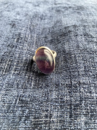 Sterling silver fluorite ring - silver,