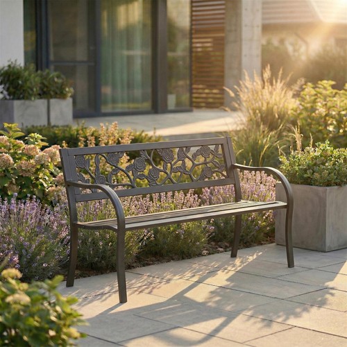 Steel garden bench seater - garden, 3