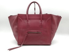 [Near Mint] Celine Luggage Phantom Tote Bag Handbag Leather Red Bordeaux