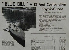 13' Kayak Canoe 1940 How-To build PLANS Wood & Canvas