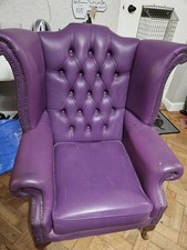 Purple Wing Back Arm Chair Not Leather