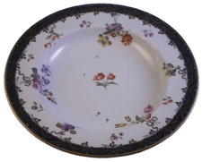 Antique 18thC Cozzi Porcelain Floral Soup Plate Porzellan Teller Venice Italian