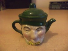 OLD VINTAGE MINIATURE MINI ARTONE HAND PAINTED NOVELTY TEA POT josh DICKENS?
