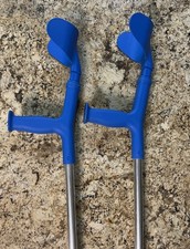 Aposán Mobility Crutches (Pair x2) Adult Adjustable Height - Colour Blue (Used)