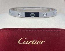 Cartier Diamond Love Bangle Ladies Bracelet Size 16 18ct White Gold 2025 Service
