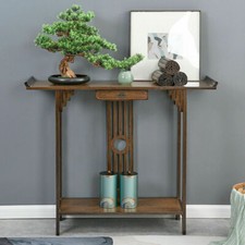 Oriental Console Table Rustic Wood Hallway Writing Table Hall Corridor Furniture