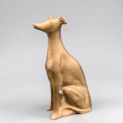 Brass vintage seated greyhound - brass,