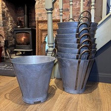 Large Galvanised Bucket Planter - Rustic Metal Decorative Bucket - £40 each
