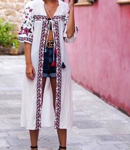 Zara white long kaftan - zara,