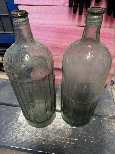 Two vintage large - glass, poison