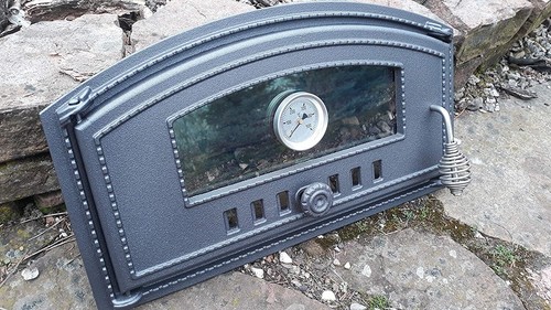 Cast iron pizza oven door - cast,