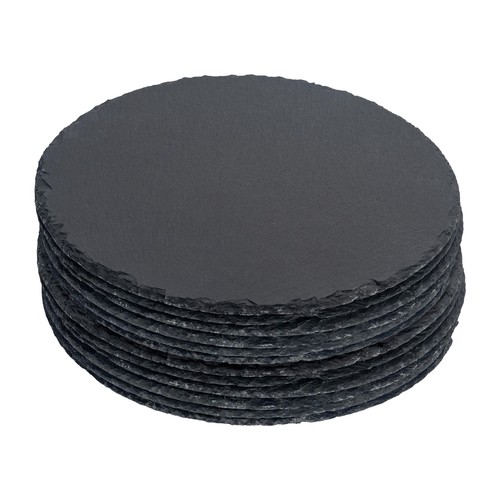 Round slate placemats 30cm - slate,
