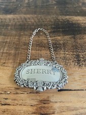 STERLING SILVER SHERRY DECANTER LABEL Birmingham 1983