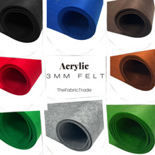 THICK 3mm Acrylic Felt Fabric Baize Poker Craft Soundproof Acoustic Material