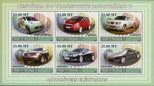 Electric car stamp - electric,