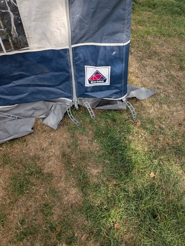 Caravan awning with poles - caravan,