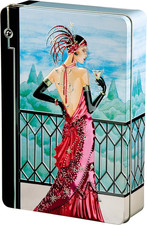 Churchill'S Confectionery - Scarlet Art Deco Tin 300G Belgian Chocolate Biscuits