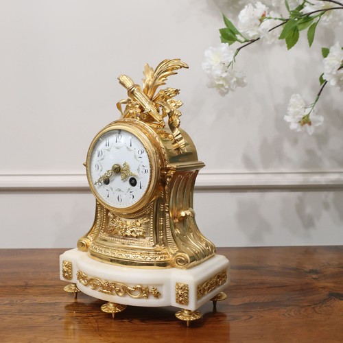 Antique mantel clock french - clock,