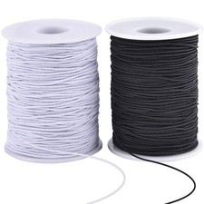 Round Elastic Cord 1-2.5mm Black White Rainbow Stretch Band Sewing Craft 1m-500m