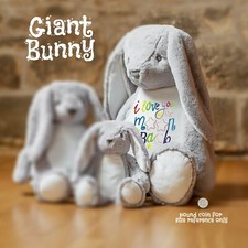 Giant Personalised Bunny Rabbit Soft Plush Teddy Embroidered with your Name