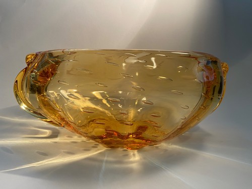 Whitefriars amber lobed bubble - whitefriars,