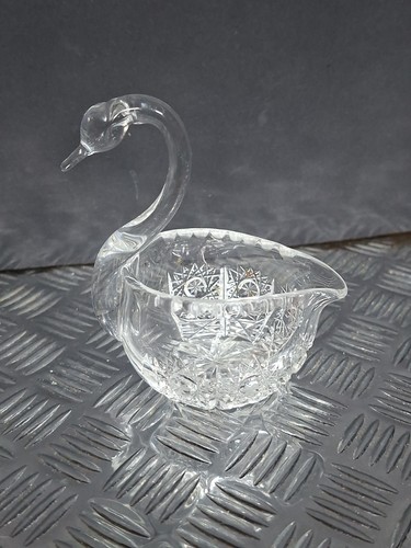 Small glass swan jug trinket - small,