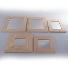 Small Wood Framed Mirror | Decorative Wall Hanging Hall Crafts Pine Home Decor