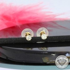 Value €450 solitaire brilliant earrings (0.10 carat) in 750 18 carat yellow gold