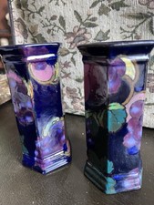 A Pair Of Rare Phoenix Ware Autumn pattern hexagonal vase