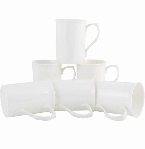 White 10oz castle mugs - white,