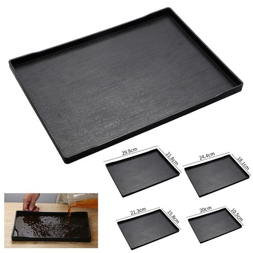 Simple black plastic serving - plastic,