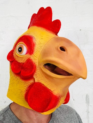 Full head rubber chicken mask - head,