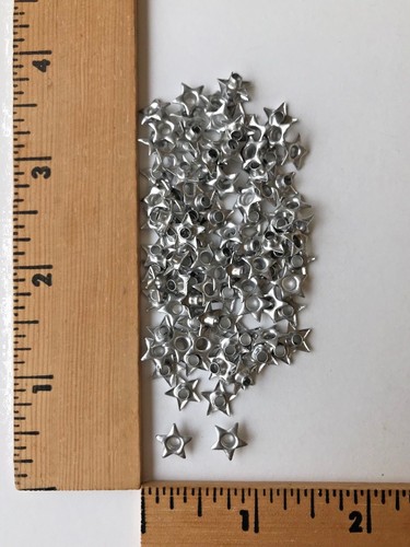 100 silver star eyelets - silver,