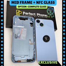 For iPhone 14 Plus Housing Middle Frame With MagSafe Charge Coil Glass Brackets