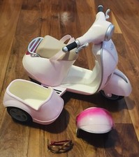RARE OUR GENERATION BLUETOOTH RIDE ALONG SCOOTER & SIDECAR MUSIC - AMERICAN GIRL