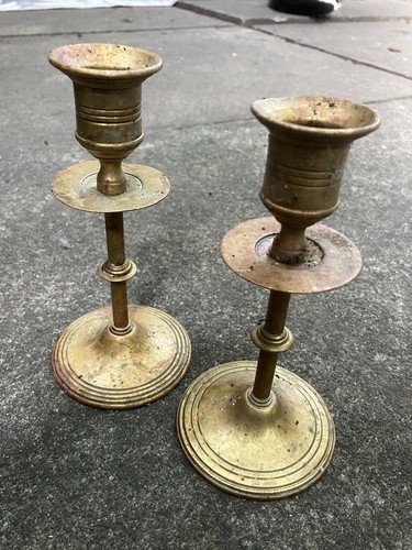 Antique brass candlestick - antique, set