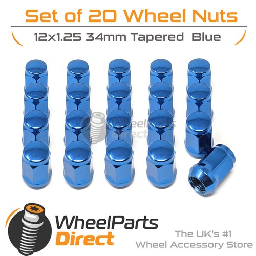Blue wheel nuts - (20), 12x1.25