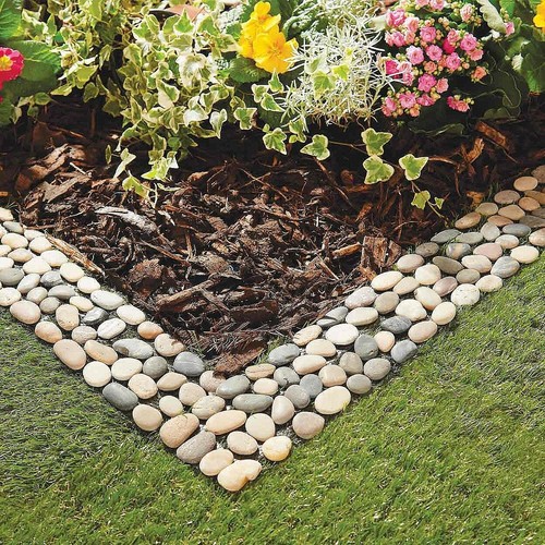 Pebble stone border edging - pebble,