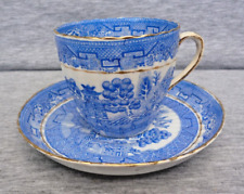 Vintage Stanley  Bone China - Small Coffee - CUP & SAUCER - Willow Pattern - VGC