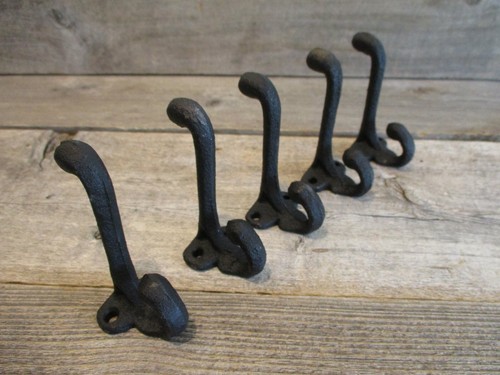 Black coat hooks cast - black,