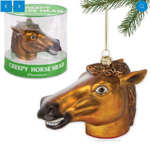 Creepy horse head ornament - creepy,