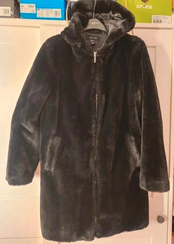 Womens black faux - black, fur