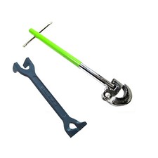 PLUMBERS 15/22mm FIXED BASIN WRENCH & 11" ADJUSTABLE TAP NUT SPANNER BATH