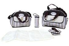 Large 5pcs Baby Nappy Diaper Mummy Hospital Changing Bag Shoulder Handbag.