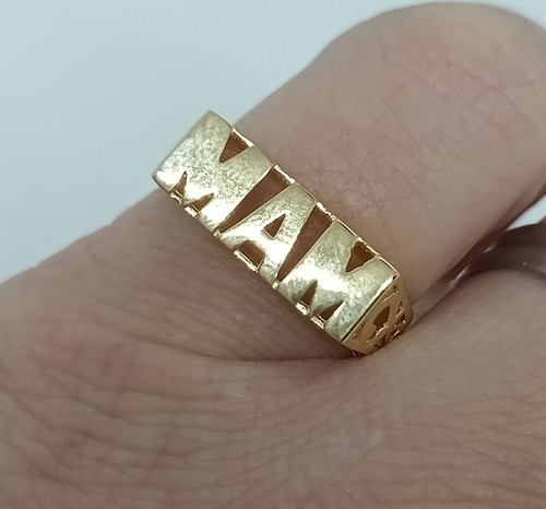 Gold plated silver ring mam - gold,